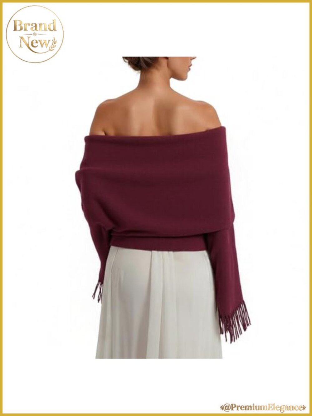 Womens Oversized Shawl Wrap Fringe Scarf for Evening Dresses